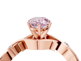 Rose gold Fancy Pink Pear cut Solitaire Twisted Band Prong Setting Ring_187