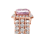 Rose gold Fancy Pink Princess -Cut Halo Diamond Ring with Split Shank and Four-Prong Setting_22