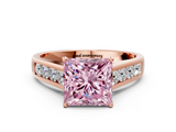 Rose gold Fancy Pink Princess  Brilliant Channel-Set Solitaire Ring with Four-Prong Setting_22