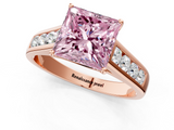 Rose gold Fancy Pink Princess  Brilliant Channel-Set Solitaire Ring with Four-Prong Setting_23