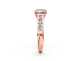Rose gold Fancy Pink Princess  Brilliant Channel-Set Solitaire Ring with Four-Prong Setting_24