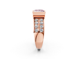 Rose gold Fancy Pink Princess  Brilliant Diamond Channel Set Wide Band Ring with Bezel Setting_2