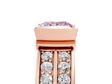 Rose gold Fancy Pink Princess  Brilliant Diamond Channel Set Wide Band Ring with Bezel Setting_5