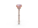 Rose gold Fancy Pink Princess  Brilliant Pavé Band Solitaire with Four-Prong Setting_20
