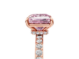 Rose gold Fancy Pink Princess  Brilliant Pavé Band Solitaire with Four-Prong Setting_23