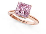 Rose gold Fancy Pink Princess  Brilliant Solitaire Engagement Ring with Six-Prong Setting and Classic Band_1