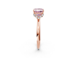 Rose gold Fancy Pink Princess  Brilliant Solitaire Engagement Ring with Six-Prong Setting and Classic Band_2