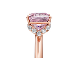 Rose gold Fancy Pink Princess  Brilliant Solitaire Engagement Ring with Six-Prong Setting and Classic Band_5