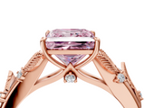 Rose gold Fancy Pink Princess  Brilliant Solitaire with Leaf Motif Band and Four-Prong Setting_37