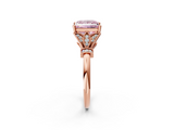 Rose gold Fancy Pink Princess  Brilliant Solitaire with Pave Band and Four-Prong Setting_2