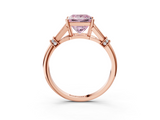 Rose gold Fancy Pink Princess  Brilliant Solitaire with Pave Band and Four-Prong Setting_3