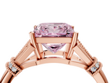 Rose gold Fancy Pink Princess  Brilliant Solitaire with Pave Band and Four-Prong Setting_4