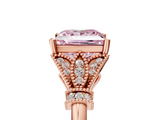 Rose gold Fancy Pink Princess  Brilliant Solitaire with Pave Band and Four-Prong Setting_5