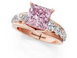 Rose gold Fancy Pink Princess  Brilliant Solitaire with Side Stones on a Pave Band and Four-Prong Setting_25