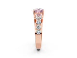 Rose gold Fancy Pink Princess  Brilliant Solitaire with Side Stones on a Pave Band and Four-Prong Setting_26