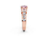 Rose gold Fancy Pink Princess  Brilliant Solitaire with Side Stones on a Pave Band and Four-Prong Setting_31
