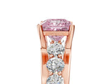 Rose gold Fancy Pink Princess  Brilliant Solitaire with Side Stones on a Pave Band and Four-Prong Setting_34