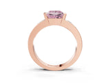 Rose gold Fancy Pink Princess Cut Brilliant Channel-Set Diamond Ring with Bezel Prong Setting_3