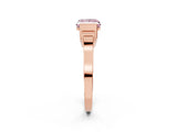 Rose gold Fancy Pink Princess Cut Brilliant Solitaire Diamond Ring with Channel Set Band and Bar Prong Setting_2