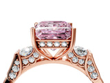 Rose gold Fancy Pink Princess Cut Brilliant Three-Stone Pave Band with Four-Prong Setting_4