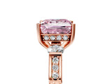 Rose gold Fancy Pink Princess Cut Brilliant Three-Stone Pave Band with Four-Prong Setting_5