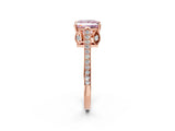 Rose gold Fancy Pink Princess  Cut Cathedral Pave Diamond Engagement Ring with Six-Prong Setting_39