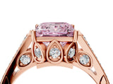 Rose gold Fancy Pink Princess  Cut Cathedral Pave Diamond Engagement Ring with Six-Prong Setting_41