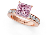 Rose gold Fancy Pink Princess  Cut Channel Set Diamond Engagement Ring with Four-Prong Setting_1