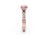 Rose gold Fancy Pink Princess  Cut Channel Set Diamond Engagement Ring with Four-Prong Setting_2