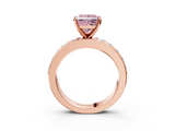 Rose gold Fancy Pink Princess  Cut Channel Set Diamond Engagement Ring with Four-Prong Setting_3