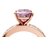 Rose gold Fancy Pink Princess  Cut Channel Set Diamond Engagement Ring with Four-Prong Setting_4