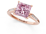 Rose gold Fancy Pink Princess  Cut Channel Set Solitaire Engagement Ring with Four-Prong Setting_1