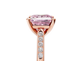 Rose gold Fancy Pink Princess  Cut Channel Set Solitaire Engagement Ring with Four-Prong Setting_5