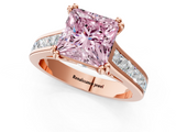 Rose gold Fancy Pink Princess  Cut Channel Set Solitaire Engagement Ring with Prong Setting_1