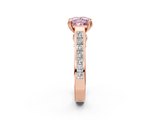 Rose gold Fancy Pink Princess  Cut Channel Set Solitaire Engagement Ring with Prong Setting_2