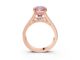Rose gold Fancy Pink Princess  Cut Channel Set Solitaire Engagement Ring with Prong Setting_3