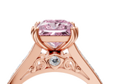 Rose gold Fancy Pink Princess  Cut Channel Set Solitaire Engagement Ring with Prong Setting_4