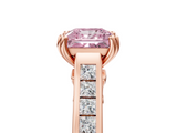 Rose gold Fancy Pink Princess  Cut Channel Set Solitaire Engagement Ring with Prong Setting_5