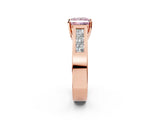 Rose gold Fancy Pink Princess Cut Cut Channel Set Solitaire Ring with Four-Prong Setting_2