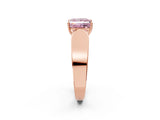 Rose gold Fancy Pink Princess Cut Cut Diamond Channel Set Solitaire Ring with Four-Prong Setting_2