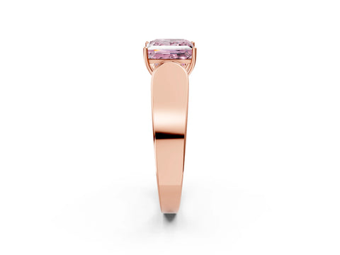 Rose gold Fancy Pink Princess Cut Cut Diamond Channel Set Solitaire Ring with Four-Prong Setting_2