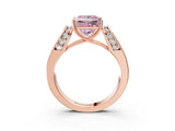 Rose gold Fancy Pink Princess Cut Cut Diamond Channel Set Solitaire Ring with Four-Prong Setting_3