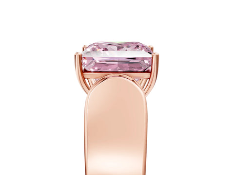 Rose gold Fancy Pink Princess Cut Cut Diamond Channel Set Solitaire Ring with Four-Prong Setting_5