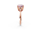 Rose gold Fancy Pink Princess Cut Cut Diamond Cluster Ring with Solitaire Band and Four-Prong Setting_14