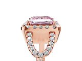 Rose gold Fancy Pink Princess Cut Cut Diamond Halo Engagement Ring with Open Split Pavé Band_5
