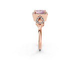Rose gold Fancy Pink Princess Cut Cut Halo Diamond Infinity Band with Four-Prong Setting_2