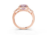 Rose gold Fancy Pink Princess Cut Cut Halo Diamond Infinity Band with Four-Prong Setting_3