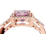 Rose gold Fancy Pink Princess Cut Cut Halo Diamond Infinity Band with Four-Prong Setting_4