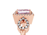 Rose gold Fancy Pink Princess Cut Cut Halo Diamond Infinity Band with Four-Prong Setting_5