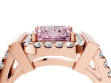 Rose gold Fancy Pink Princess Cut Cut Halo Split Shank Prong Set Ring_4